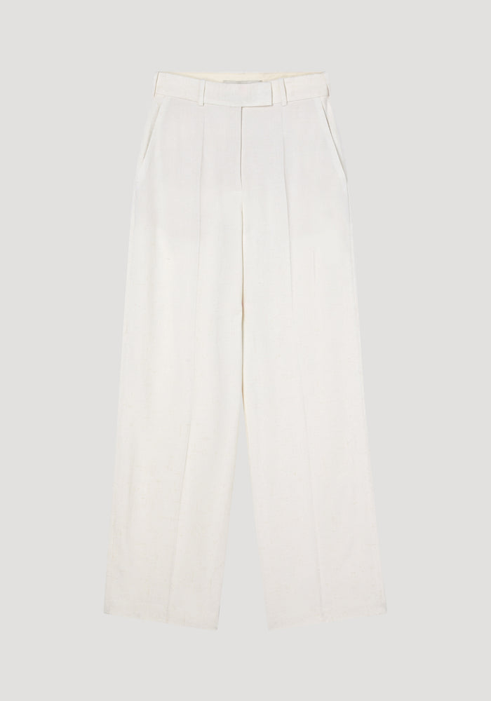 Textured wide leg trousers | winter white