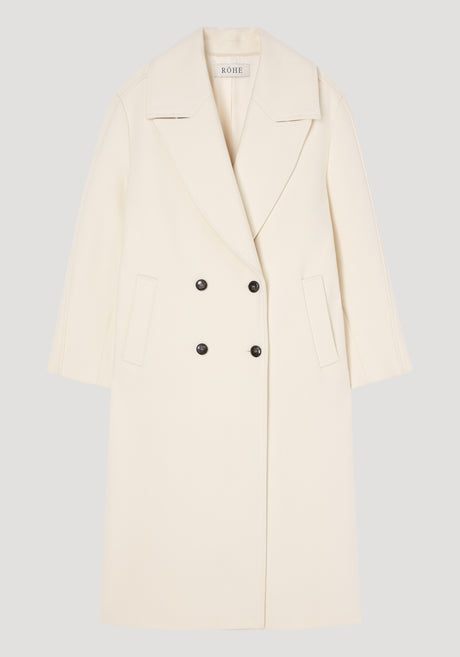 Oversized double breasted coat | off white