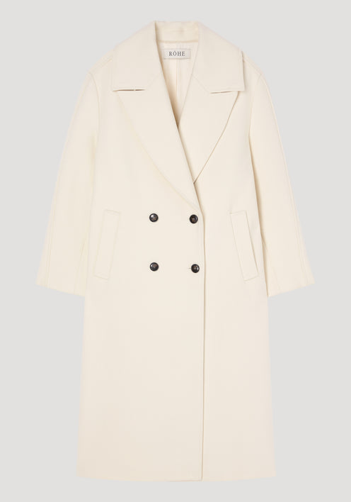 Oversized double breasted coat | off white