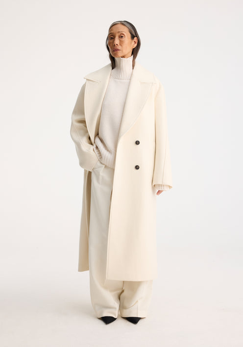 Oversized double breasted coat | off white