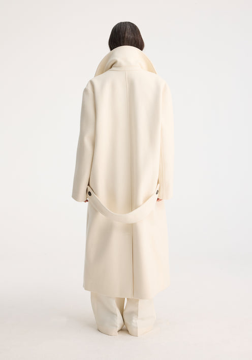 Oversized double breasted coat | off white