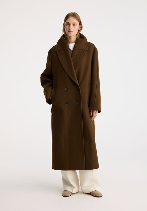 Oversized double breasted coat | olive