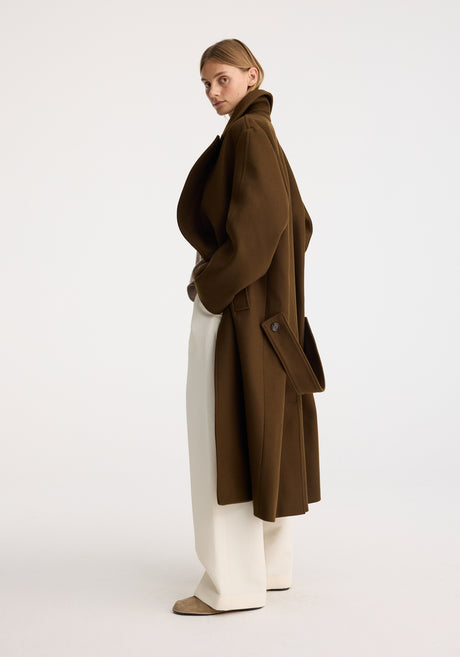 Oversized double breasted coat | olive