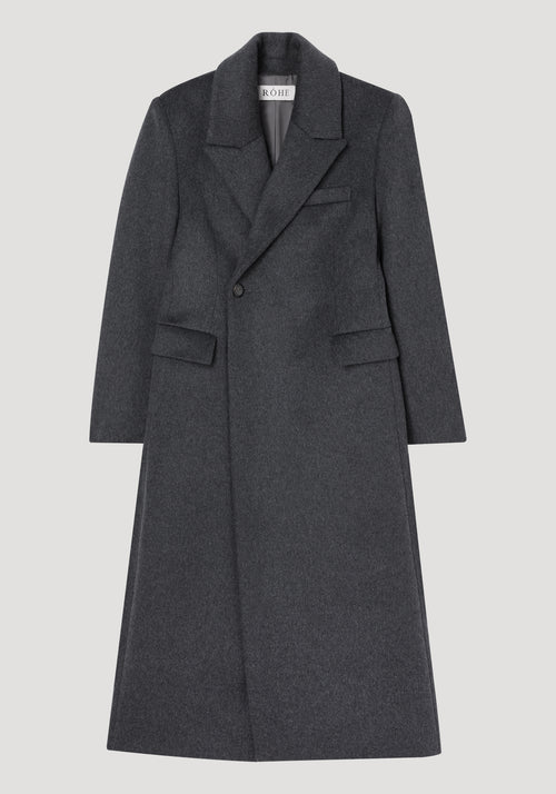 Fitted textured coat | anthracite melange