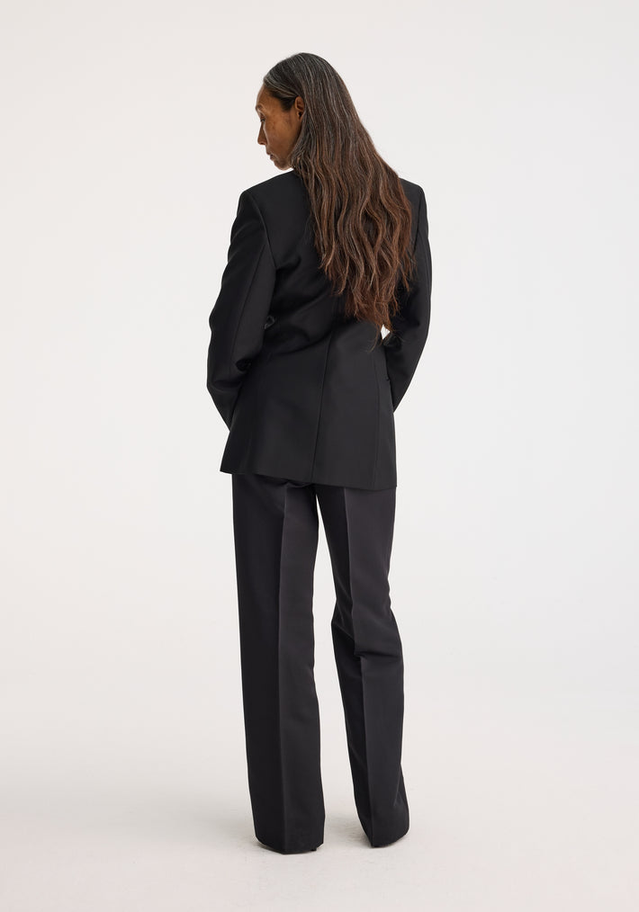 Fitted wool blazer | black