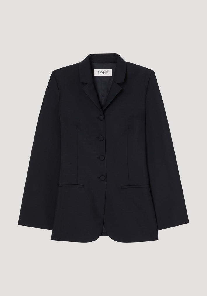 Fitted wool blazer | black