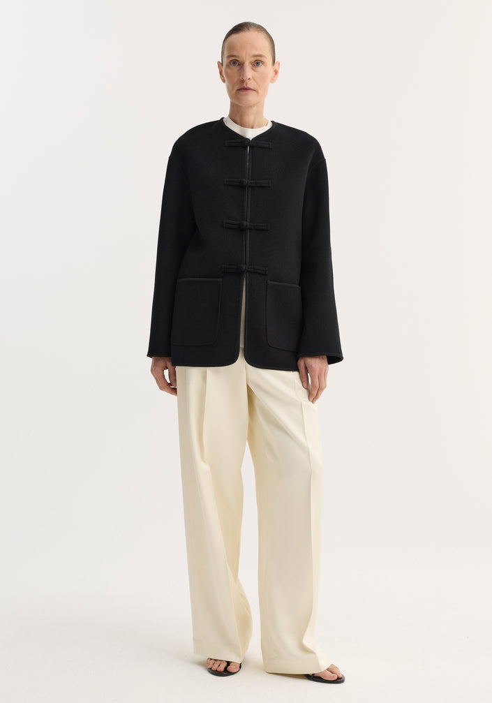 Double-faced wool pankou jacket | black