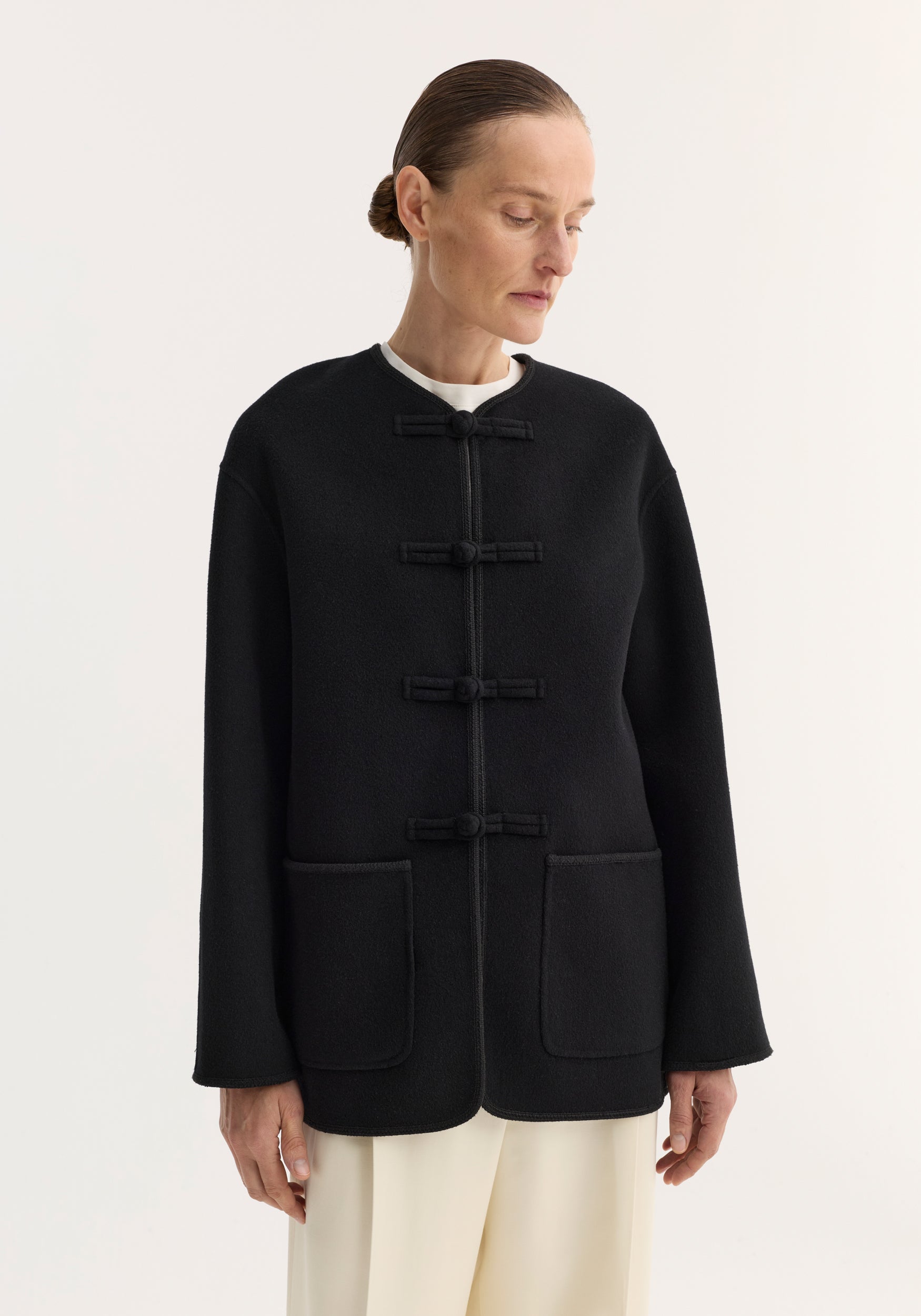 Mandarin double-faced wool jacket– Róhe