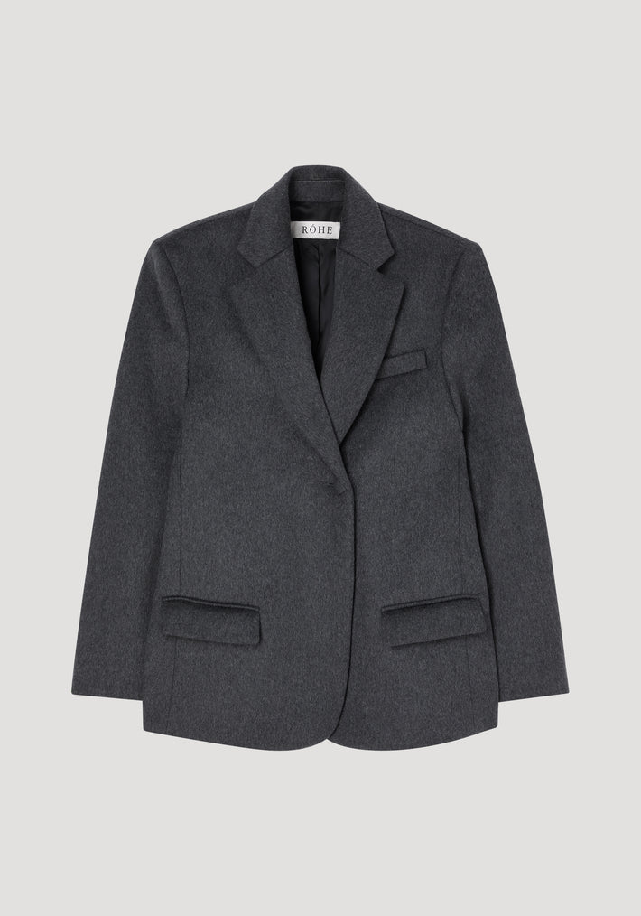 Textured wool jacket | anthracite melange