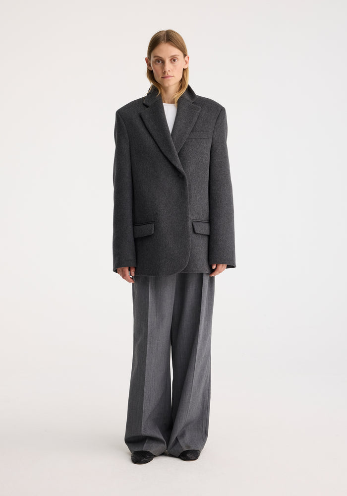 Textured wool jacket | anthracite melange