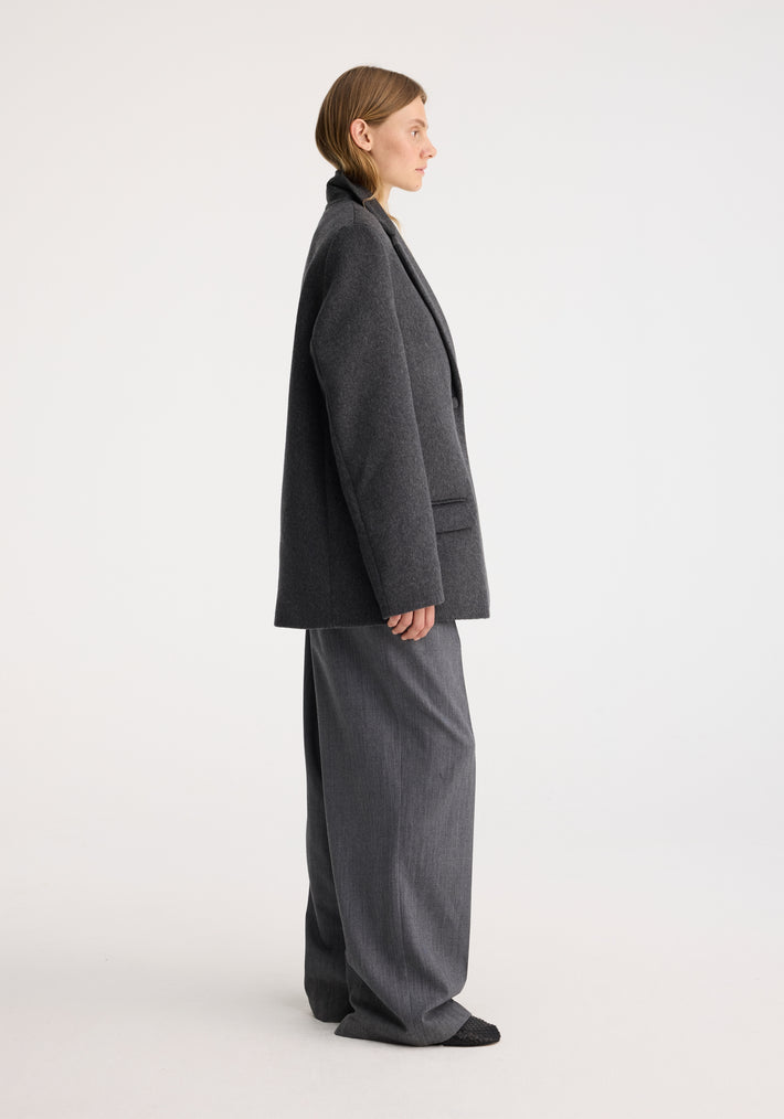 Textured wool jacket | anthracite melange