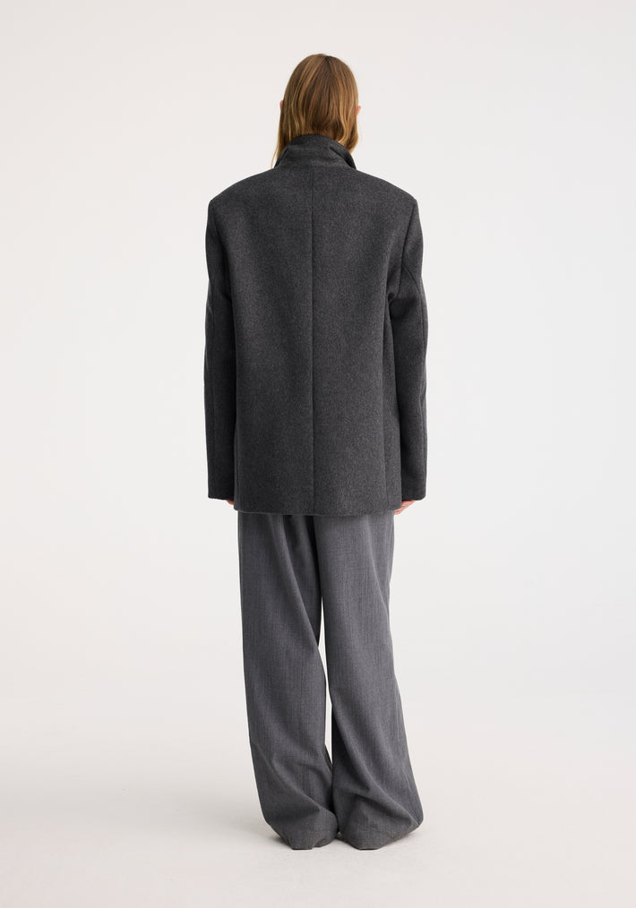 Textured wool jacket | anthracite melange