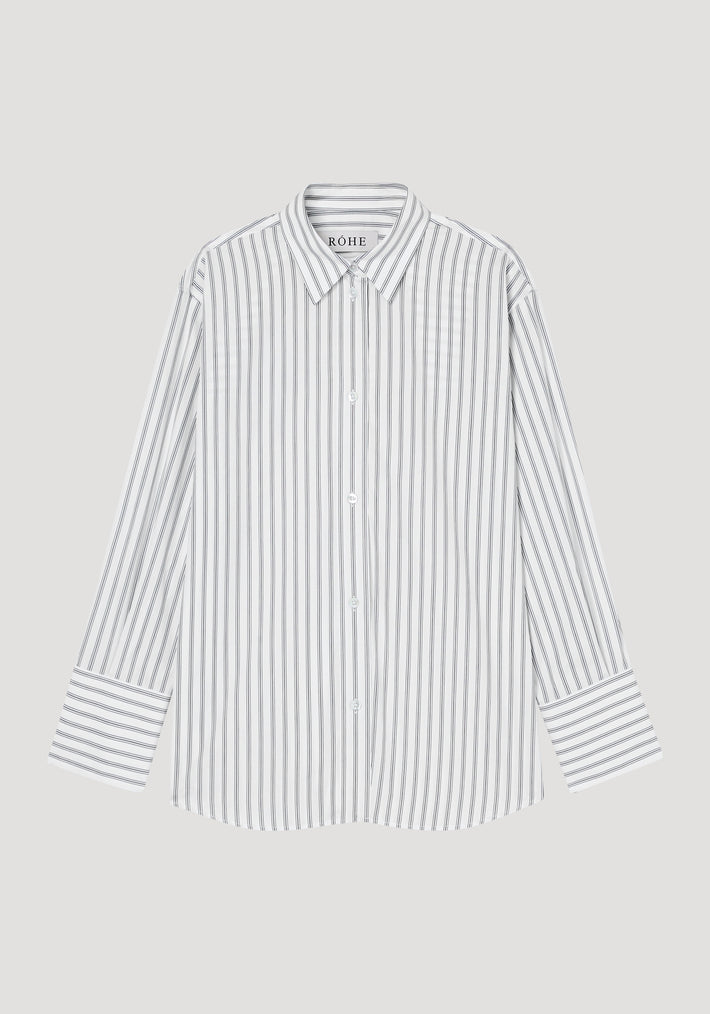 Oversized striped shirt | white / black wide stripe