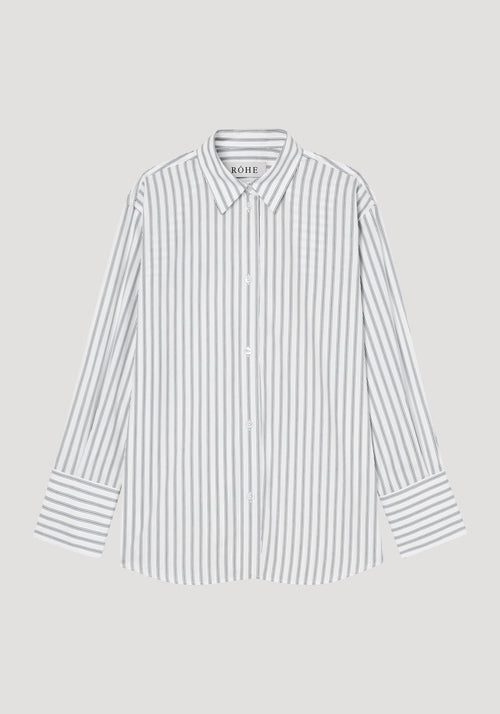 Oversized striped shirt | white / black wide stripe