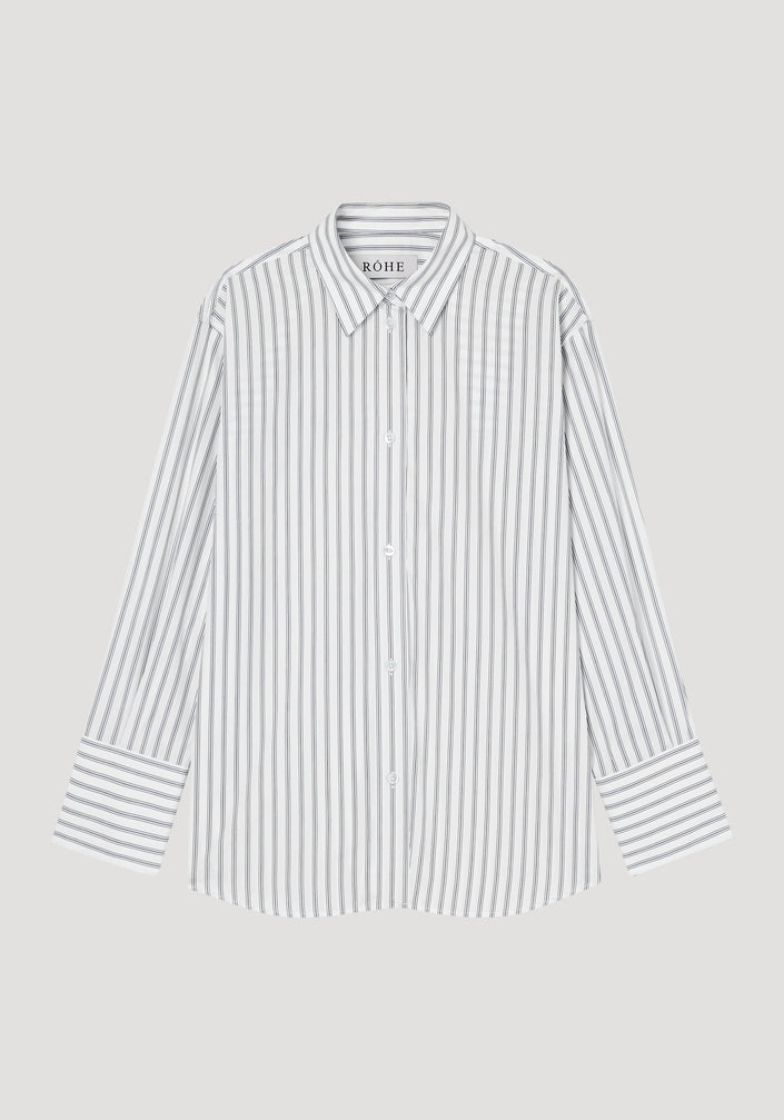 Oversized striped shirt | white / black wide stripe