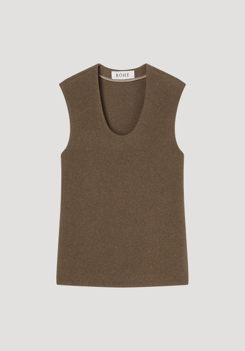 Side split wool top | moss