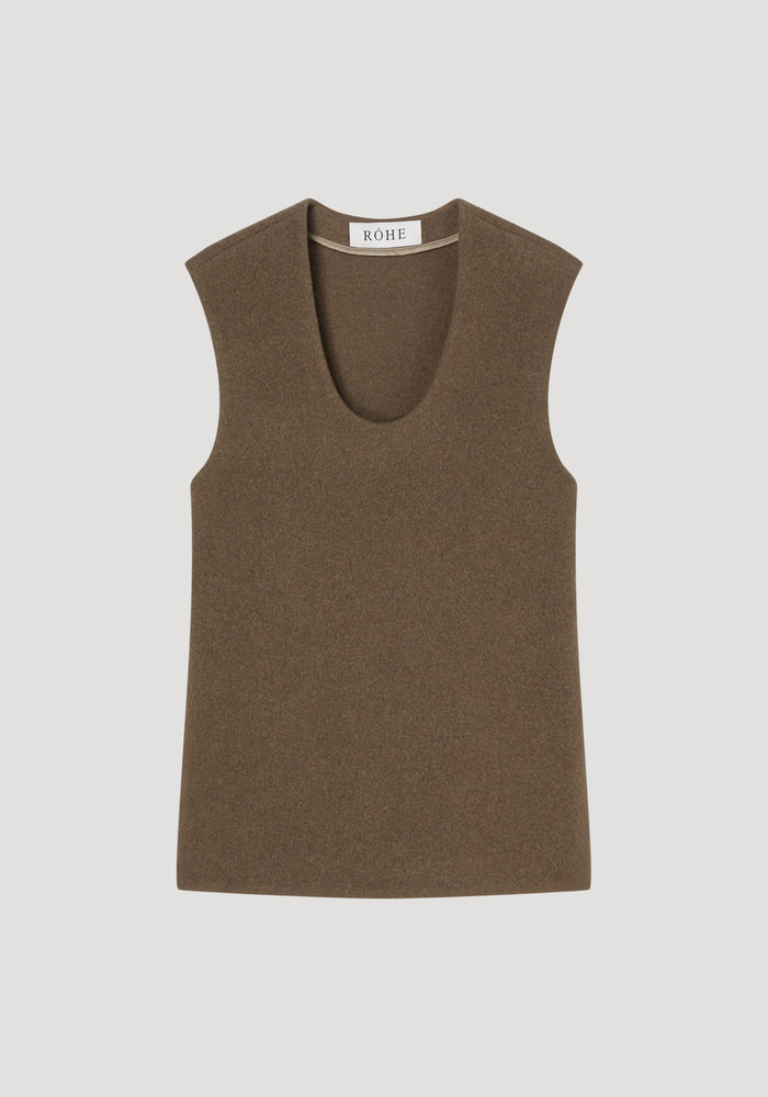 Side split wool top | moss