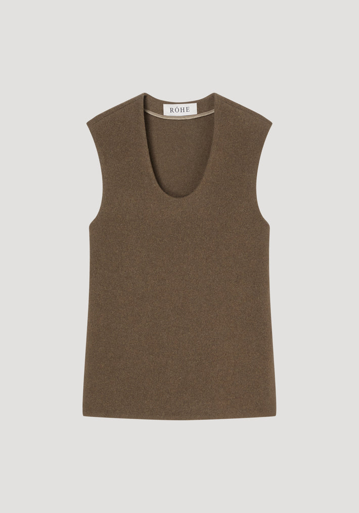 Side split wool top | moss