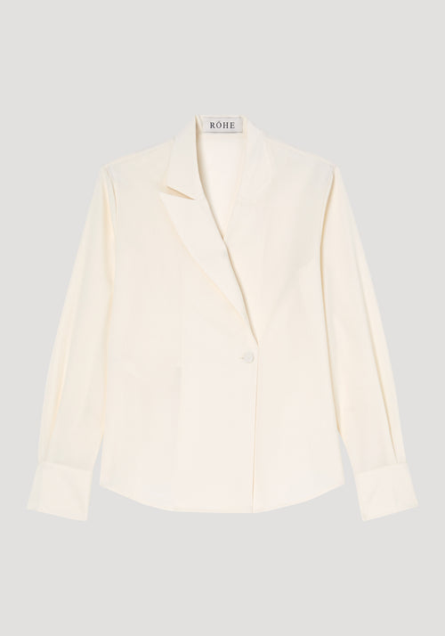 Asymmetrical lapel top | off white