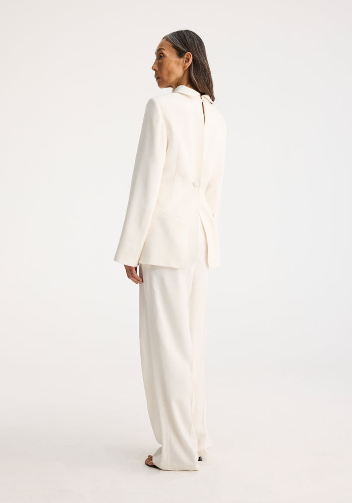 Backward blazer top | winter white