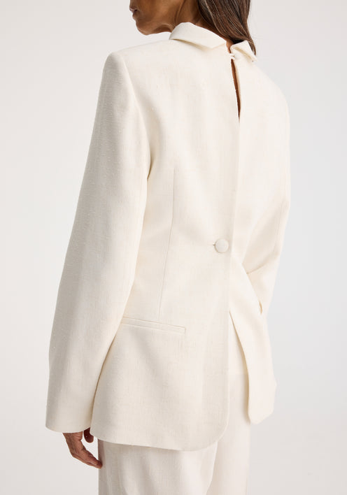 Backward blazer top | winter white