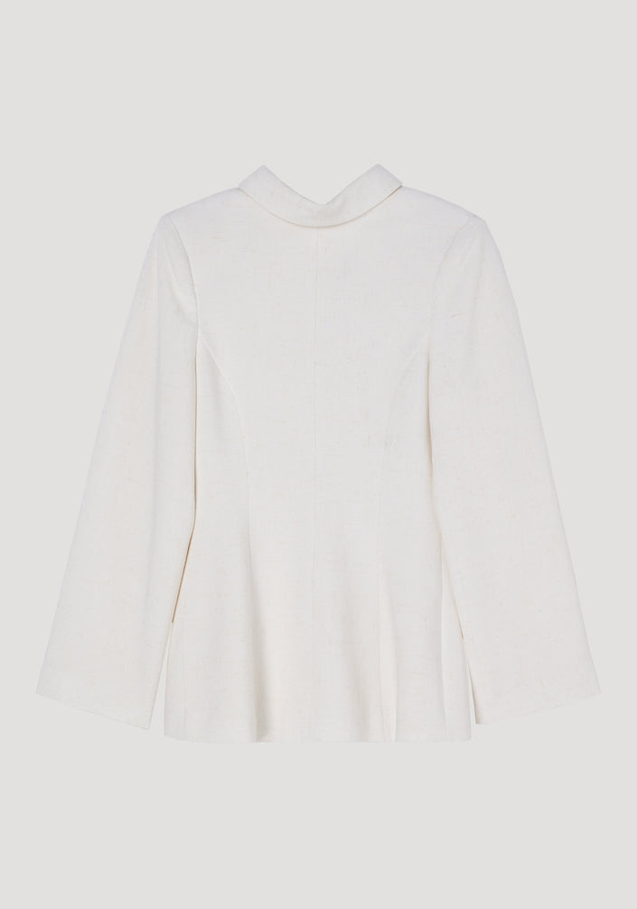 Reversed blazer top | winter white