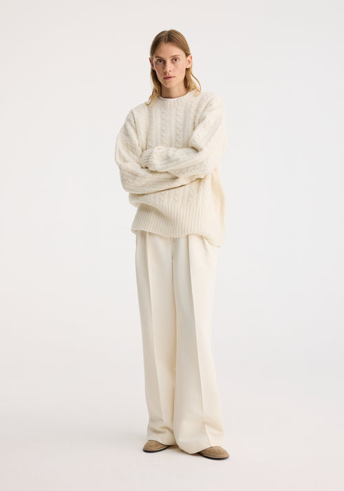 Oversized Cable Knit Jumper | off white