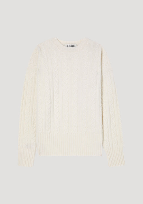 Oversized Cable Knit Jumper | off white