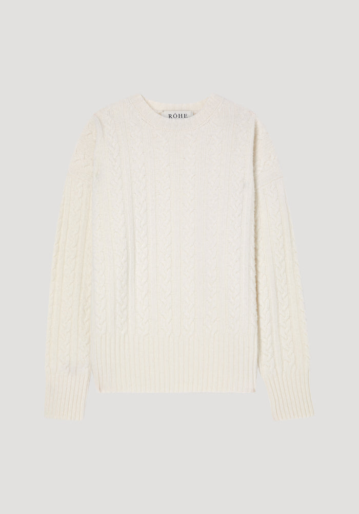 Oversized Cable Knit Jumper | off white