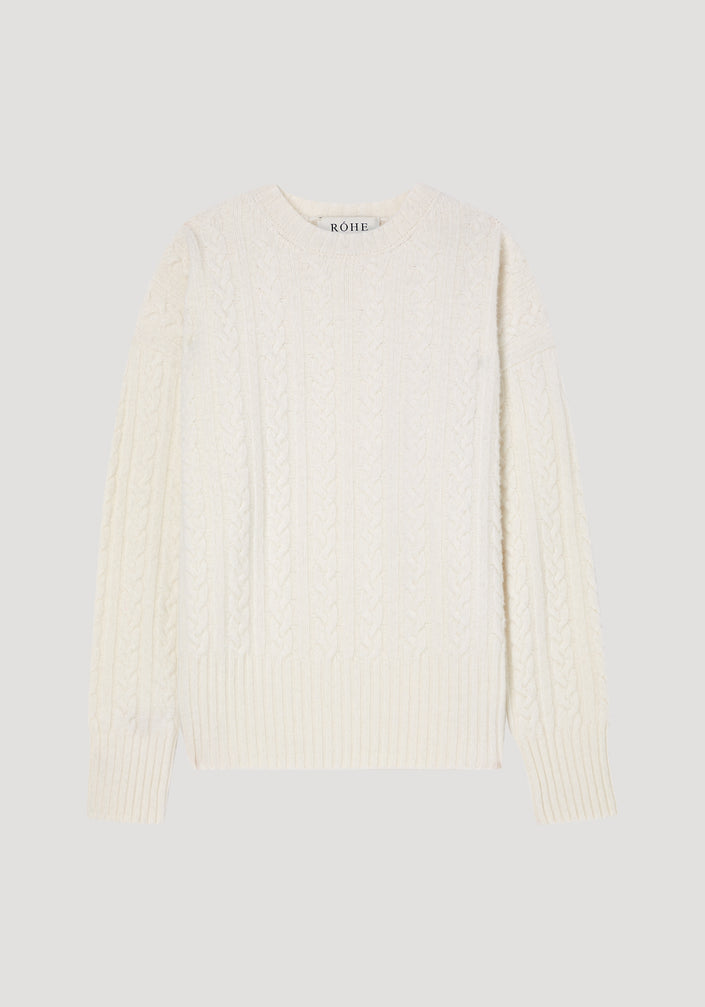 Oversized Cable Knit Jumper | off white