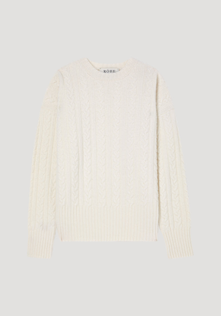 Oversized Cable Knit Jumper | off white