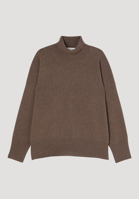 Classic turtleneck jumper | taupe melange