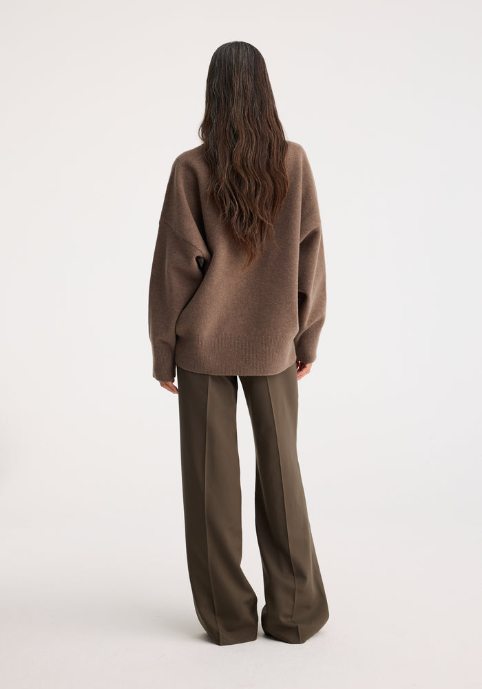 Classic turtleneck jumper | taupe melange