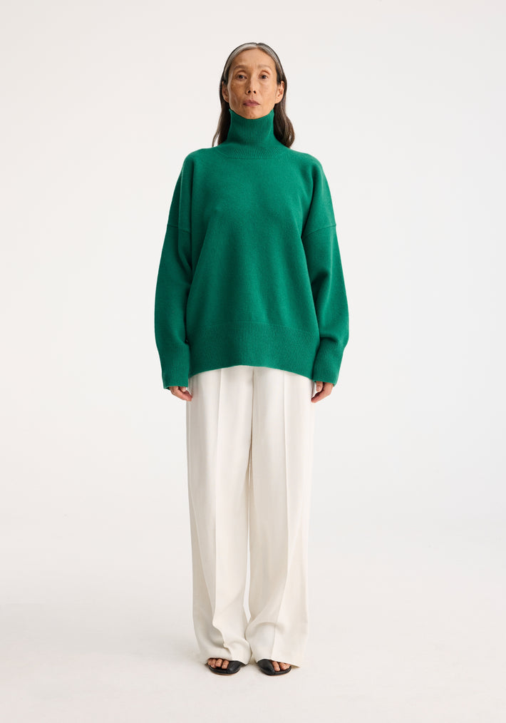 Classic turtleneck jumper | emerald