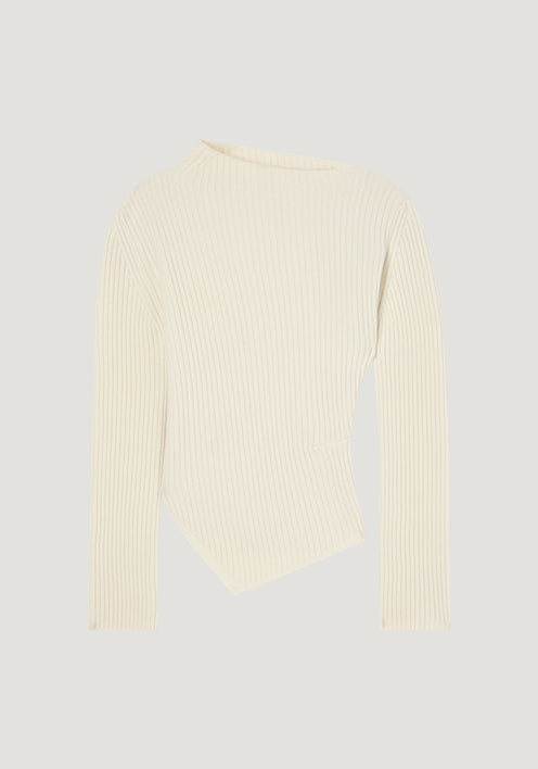 Twisted ribbed jumper | off white