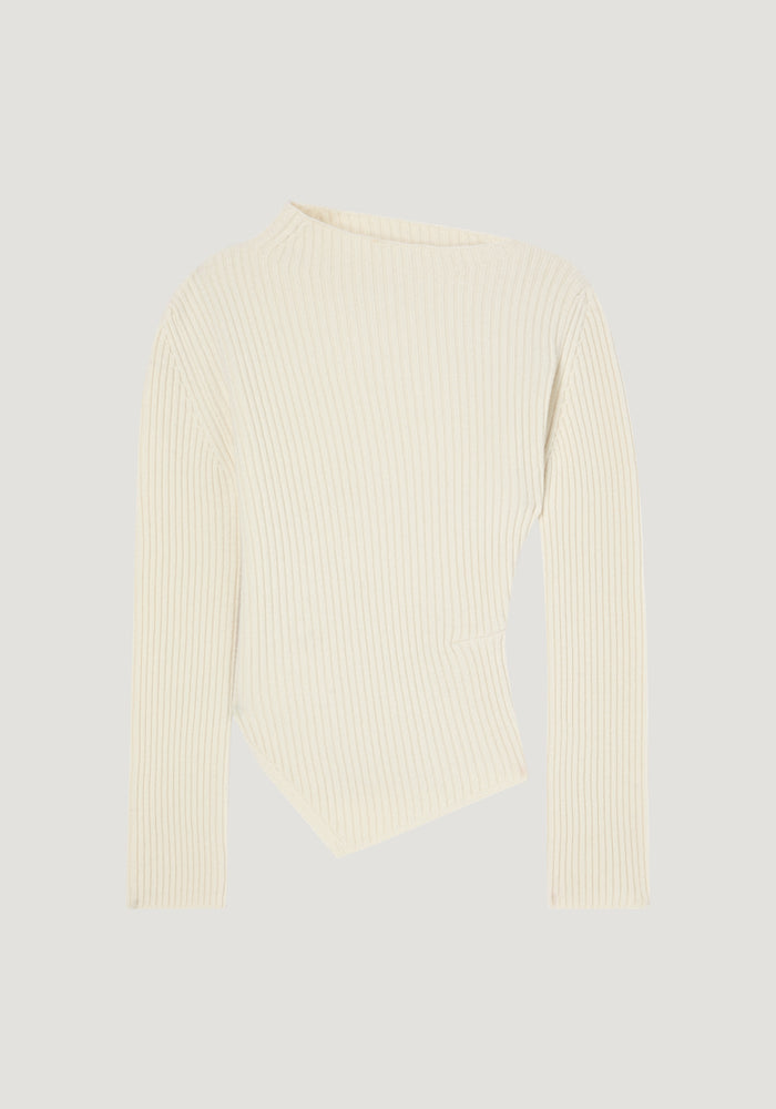 Twisted ribbed jumper | off white