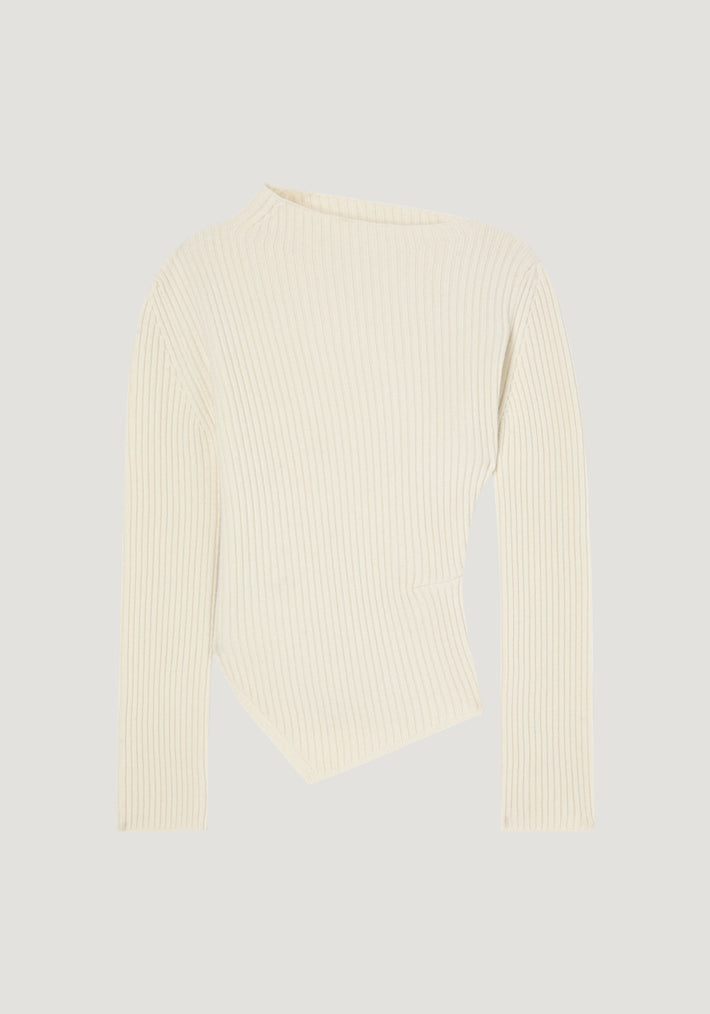 Twisted ribbed jumper | off white