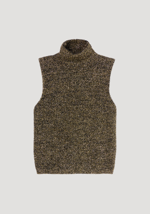 Gold knitted turtleneck | gold