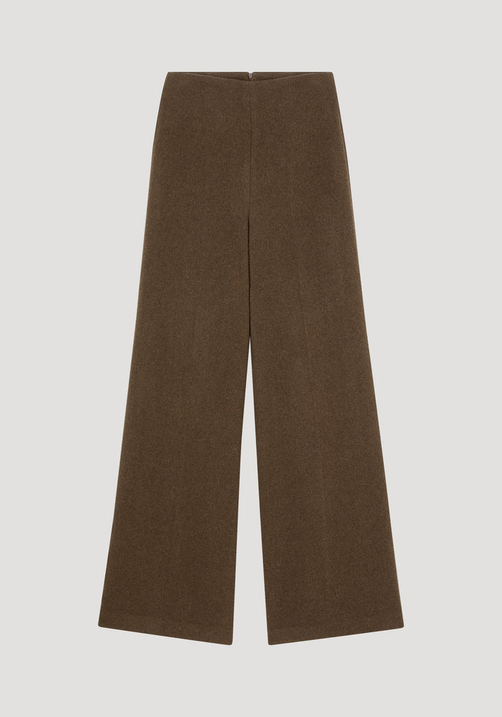 Palazzo wool trousers | moss