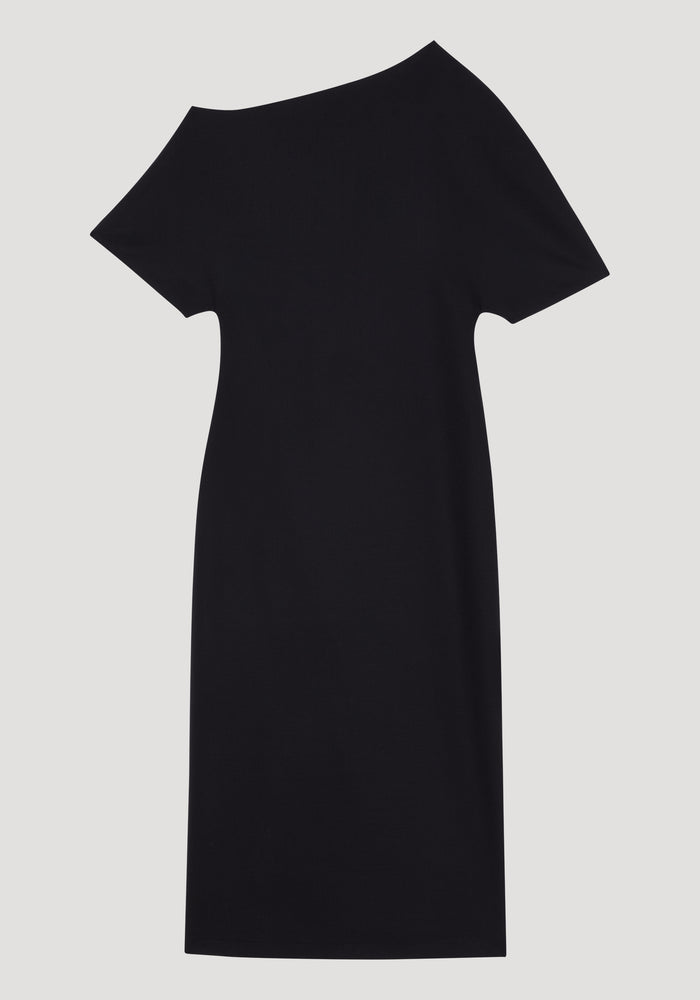 Sculptural asymmetrical dress | black