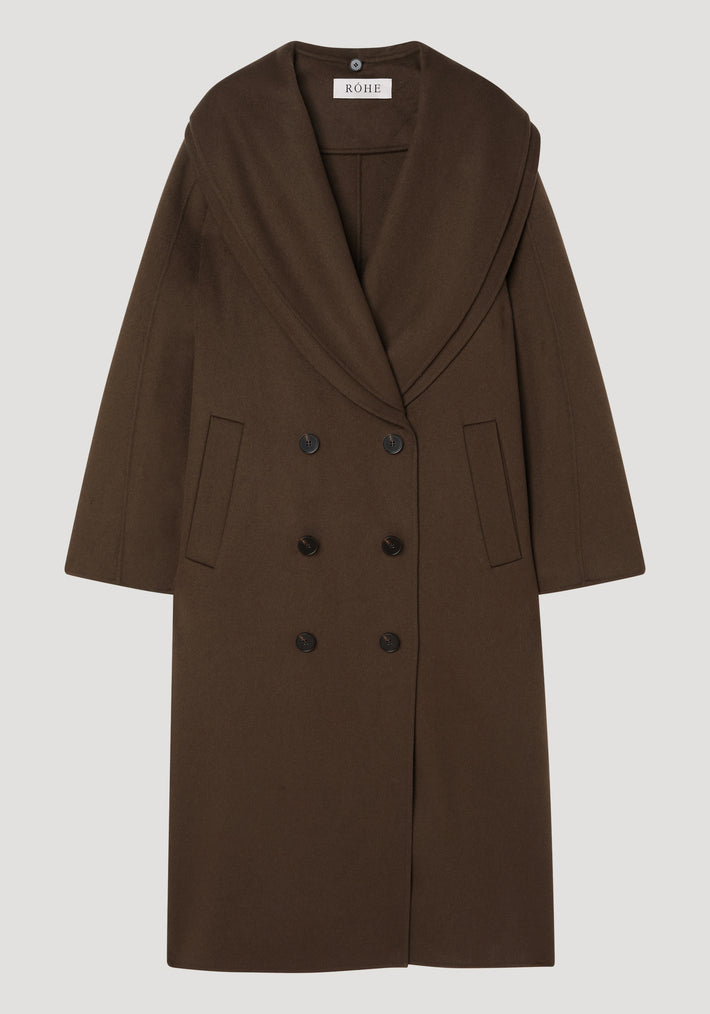 Double-faced wool scarf coat | taupe