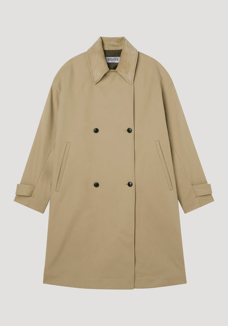 Suede collar garden coat | sand