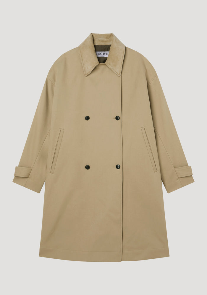 Garden coat with suede collar | sand