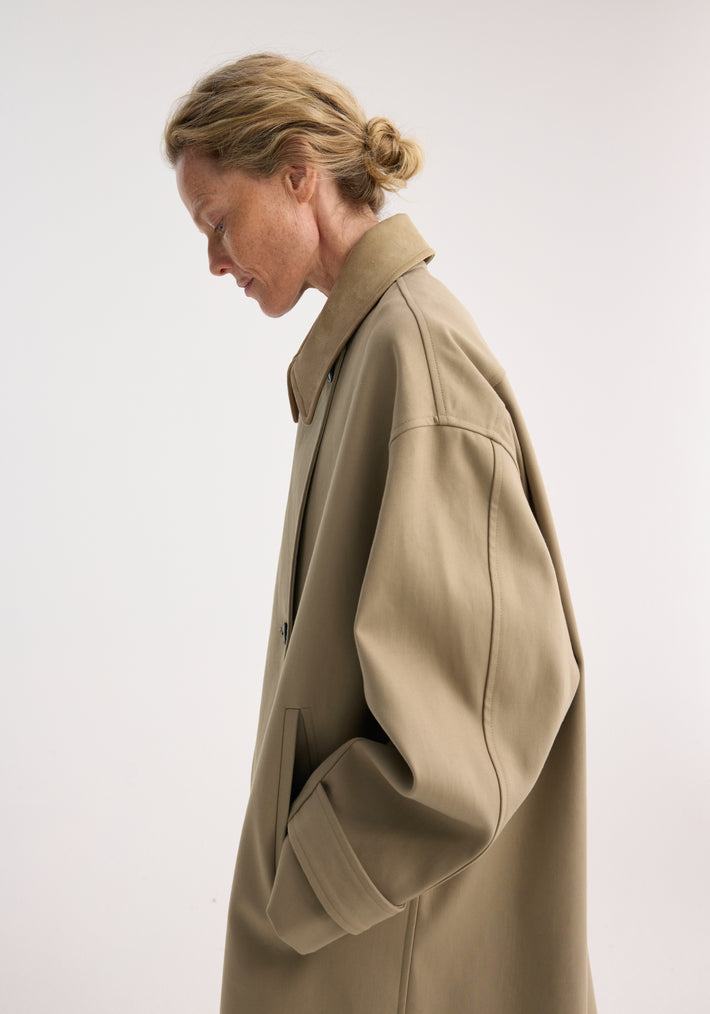 Garden coat with suede collar | sand