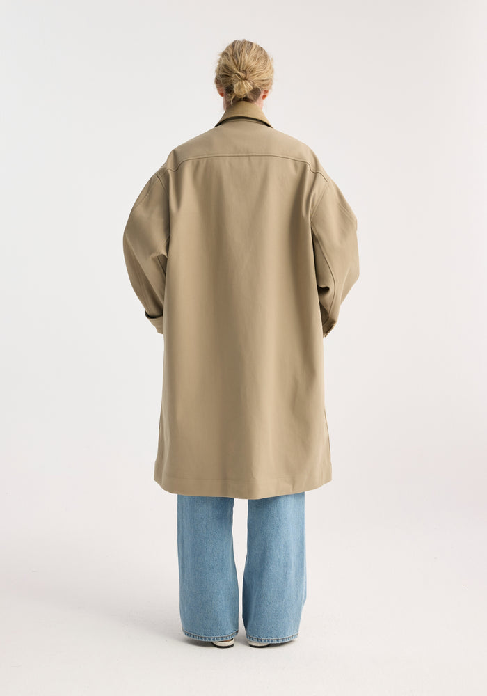 Garden coat with suede collar | sand