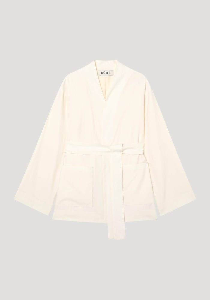 Belted kimono blazer | off white