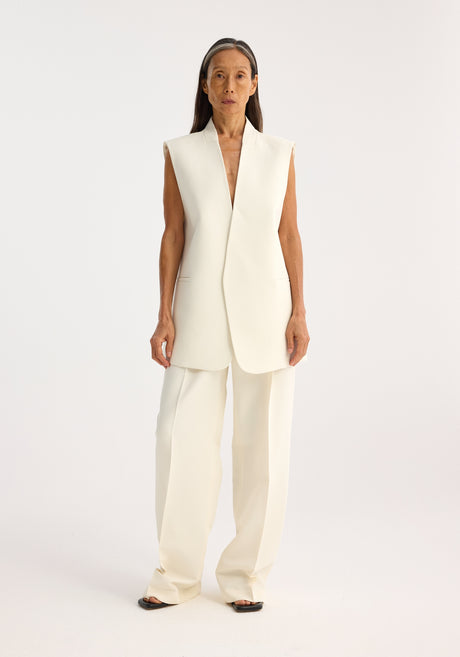 Sleeveless gilet-jacket | cream