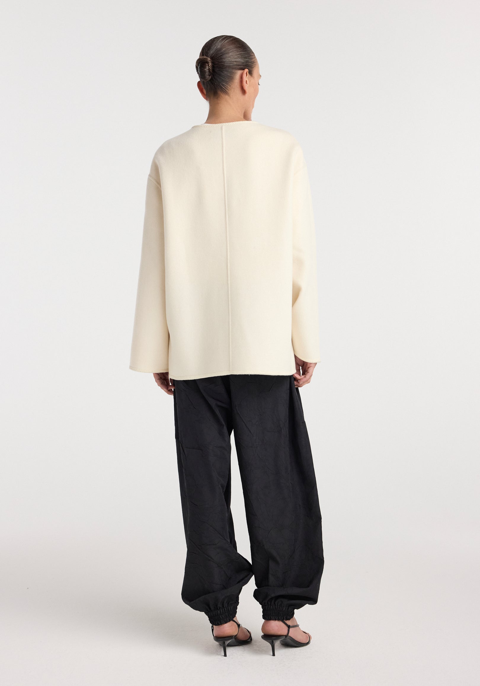 Double-faced wool pankou jacket | off white