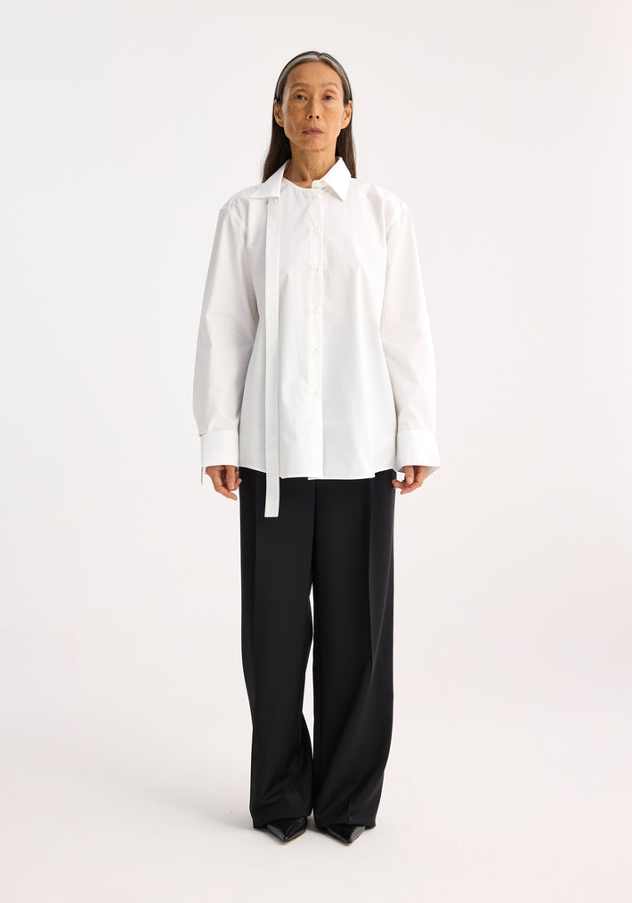 Deconstructed white cotton shirt | optic white