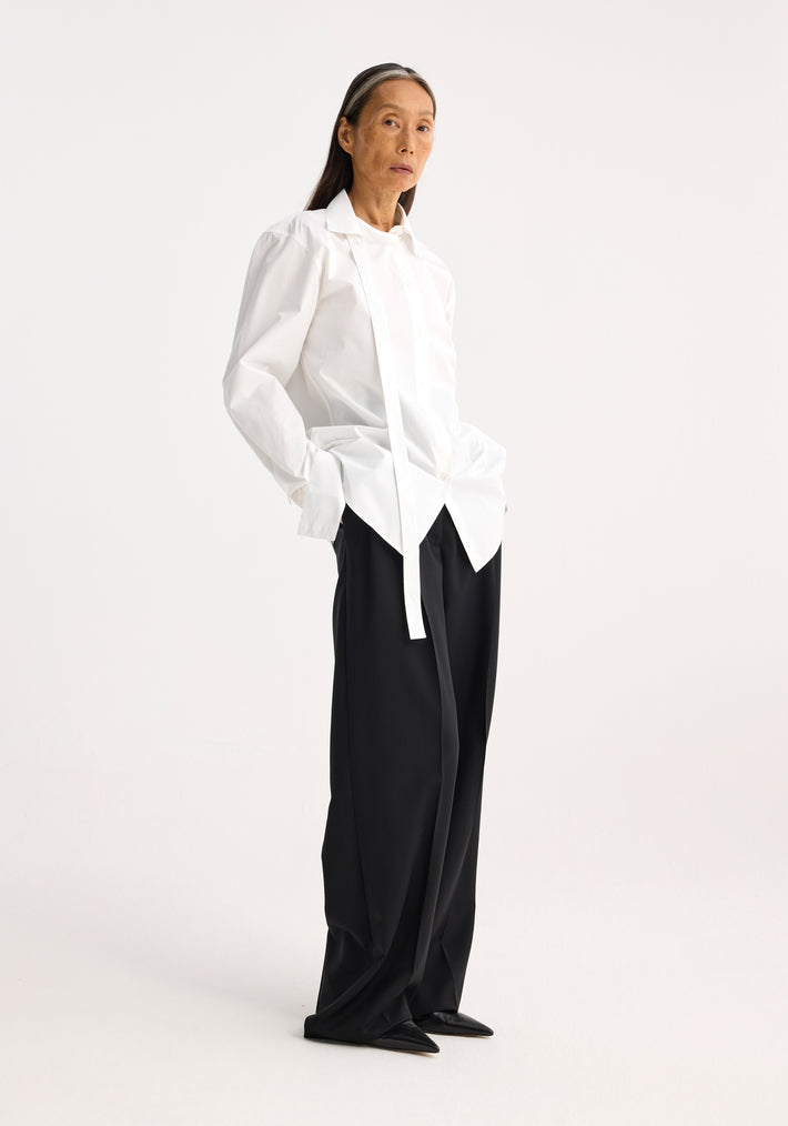 Deconstructed white cotton shirt | optic white